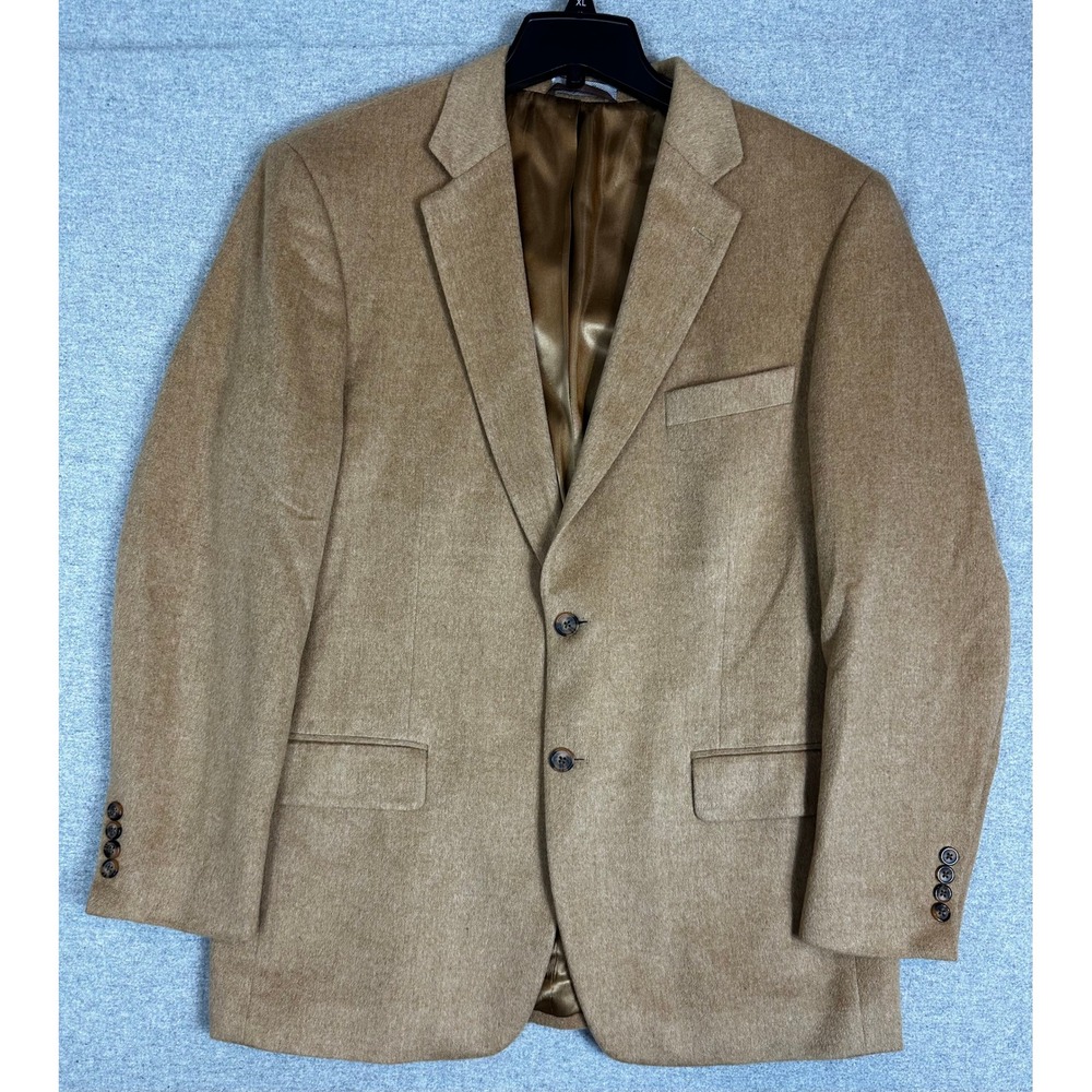 W.H. Belk Blazer Mens 42R Camel‎ Tan 100% Camel Hair Cotter Sport Coat